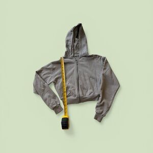 SKIMS Light Gray Cotton Zip-Up Hoodie XS